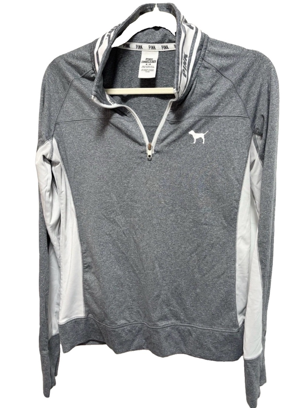 PINK Victoria's Secret Heather Gray Quarter-Zip Pullover